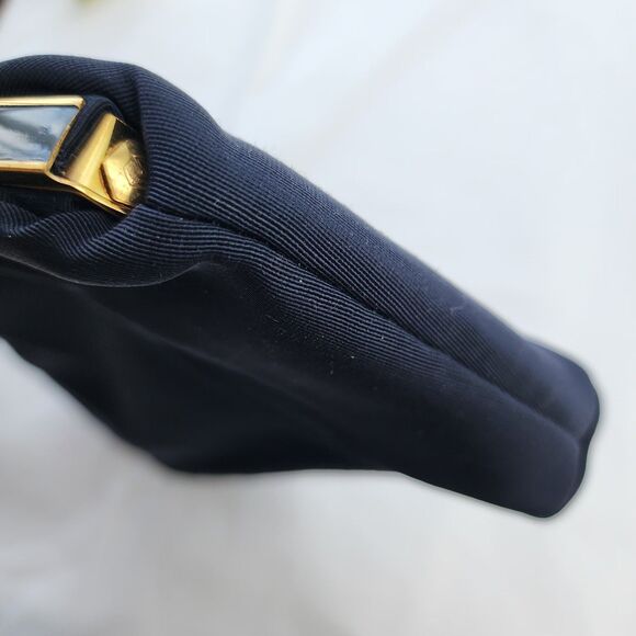 Vintage navy Satin Bag Clutch By Coblentz Original rockabilly - Picture 5 of 11